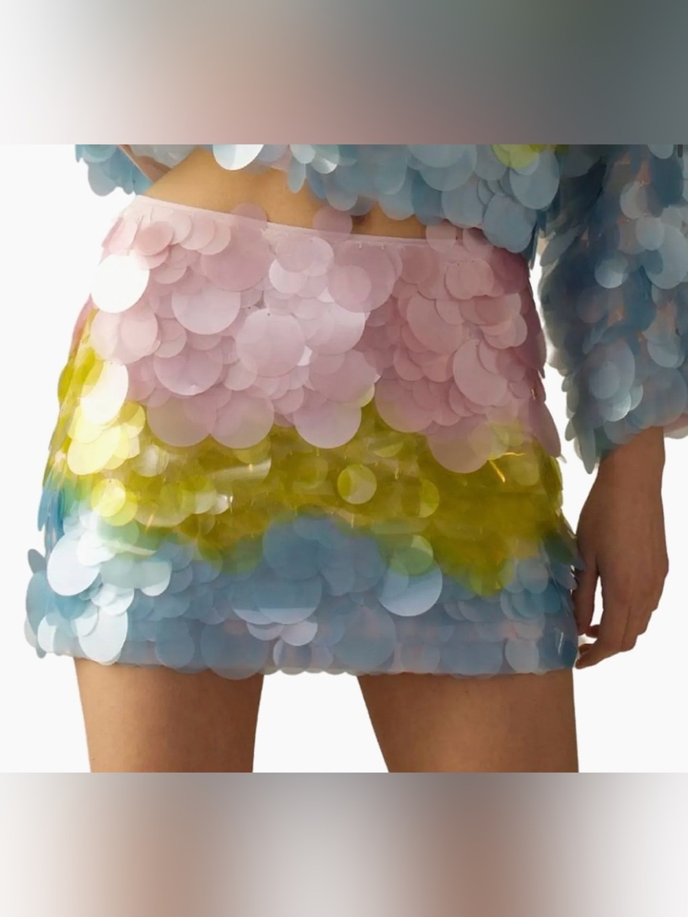 Cynthia Rowley Sequined Colorblock Mini Skirt - Picture 2 of 10